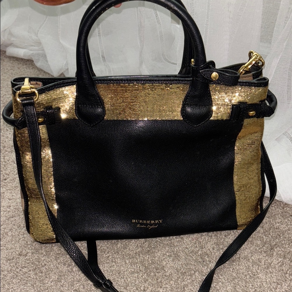 Burberry Black and Gold Satchel